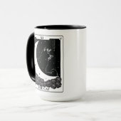 ウィッチー神秘的な猫のタロットカード白黒マグカップ マグカップ (正面左)