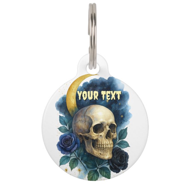 ウィッチー美学ゴシックフローラハロウィン不気味 ペット　ネームタグ (正面)