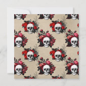 ウィッチー誕生日招待状バラ&スカルゴシック 招待状 (裏面)