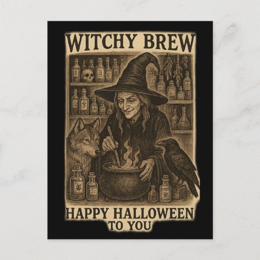 ウィッチー醸造用ハロウィンポストカード ポストカード (正面)