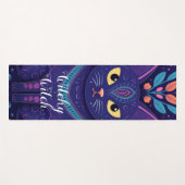 ウィッチー魔女かわいいフローラ猫/ミッドセンチュリーボホーセント ヨガマット (正面(横))