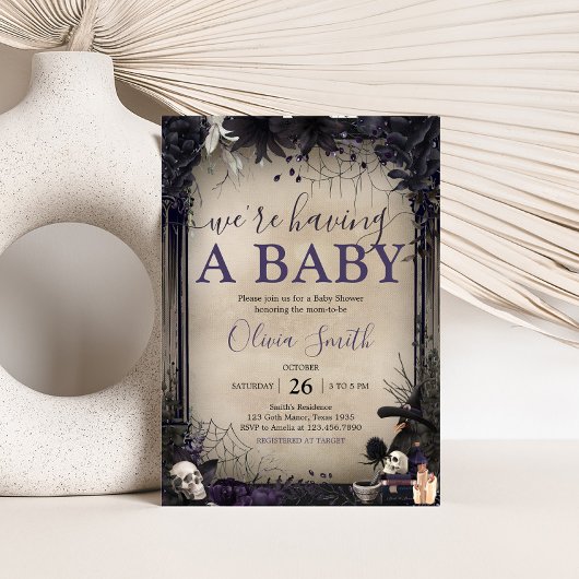 ウィッチー・ゴシック・ハロウィーンベビーシャワー 招待状