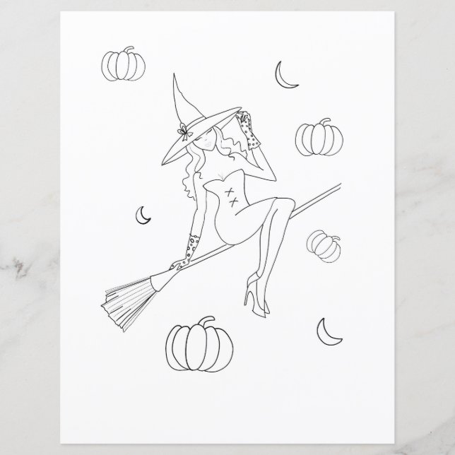 ウィッチー・ハロウィーン、カラーリングページ (正面)