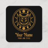 ウィッチー・ムーン・フェイズ・キャット スクエア名刺 (正面)