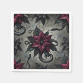 ウィッチーSerpent Poinsettia花模様デコページ スタンダードカクテルナプキン (正面)