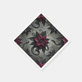 ウィッチーSerpent Poinsettia花模様デコページ スタンダードカクテルナプキン (角)