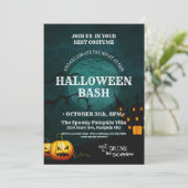 ウィッチ不気味ハウスカボンプキンスフルムーンハロウィーン 招待状 (スタンド正面)