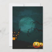 ウィッチ不気味ハウスカボンプキンスフルムーンハロウィーン 招待状 (裏面)