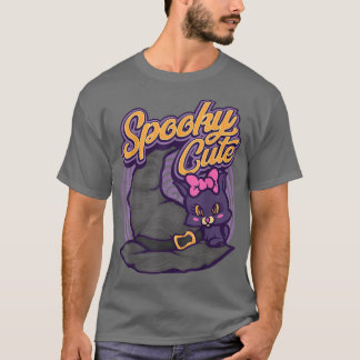 ウィッチ不気味ハット付きおもしろいグルーヴかわいいバイブキャット Tシャツ