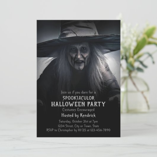 ウィッチ不気味ハロウィーンの衣装パーティー 招待状 (スタンド正面)
