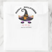 ウィッチ子猫顔ハロウィーン スクエアシール (バッグ)