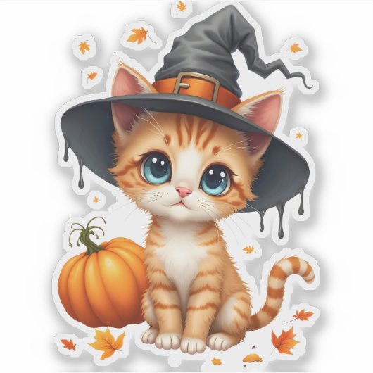 ウィッチ子猫 シール (正面)