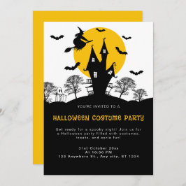 ウィッチ幽霊のよく出るハウスオレンジ&ブラックハローウィンパーティ 招待状