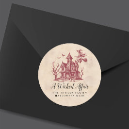 ウィッチ幽霊のよく出るハウスヴィンテージハローウィンパーティ ラウンドシール