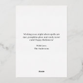 ウィッチ幽霊のよく出るハウス不気味フォレストハロウィーン写真 箔シーズンカード (裏面)