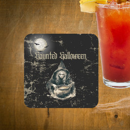 ウィッチ幽霊のよく出るハロウィーンの衣装パーティー スクエアペーパーコースター