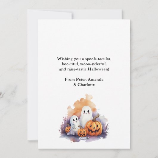ウィッチ幽霊カボチャハッピーハローウィンカード シーズンカード (裏面)