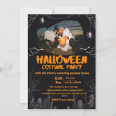 ウィッチ幽霊コスチュームハローウィンパーティ不気味招待状 招待状 (正面)