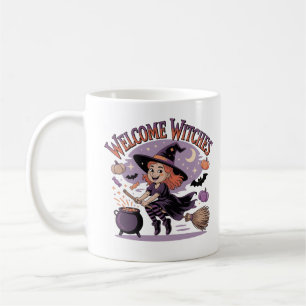 ウィッチ歓迎 - かわいいハロウィン魔女 コーヒーマグカップ