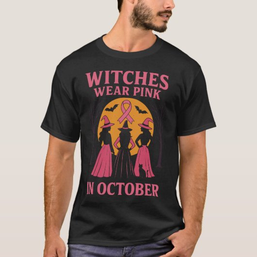 ウィッチ衣服ピンク10月サポート Tシャツ (正面)