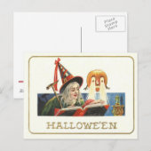 ウィッチ読ズハロウィーンのカボチャのちょうちんカボチャ ポストカード (正面/裏面)