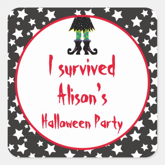 ウィッチ足ハローウィンパーティ スクエアシール (正面)