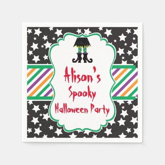 ウィッチ足ハローウィンパーティ スタンダードカクテルナプキン (正面)