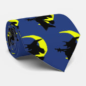 ウィッチ飛んでいるズダークブルーハロウィーンノベルティネクタイ ネクタイ (ロール)