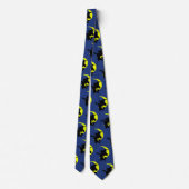 ウィッチ飛んでいるズダークブルーハロウィーンノベルティネクタイ ネクタイ (裏面)