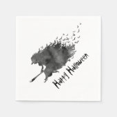 ウィッチ飛んでいるハロウィーン紙ナプキンス スタンダードカクテルナプキン (正面)