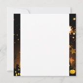 ウィッチ飛んでいるハーベストムーンこうもりハロウィーンギフト カード (裏面)