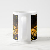 ウィッチ飛んでいるハーベストムーンこうもりハロウィーンギフト ジャンボコーヒーマグカップ (裏面)