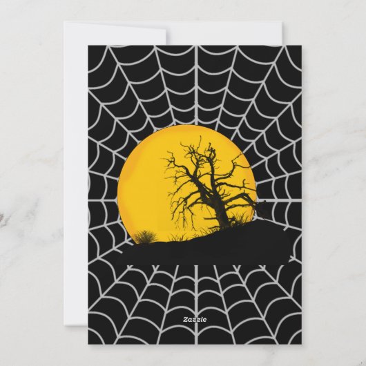 ウィッチ飛んでいるフルムーン不気味引用文ダークハロウィン シーズンカード (裏面)