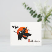 ウィッチ飛んでいるブロムフルムーンこうもり ポストカード (スタンド正面)