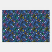 ウィッチ飛んでいるラッピング紙セット ラッピングペーパーシート (正面3)