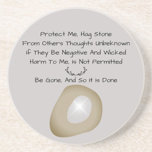 ウィッチ魔法ハグストーン保護スペルグレー コースター (正面)
