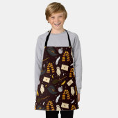 ウィッチ、ウィザード、および魔法パターン エプロン (着用した状態)