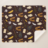 ウィッチ、ウィザード、および魔法パターン シェルパブランケット (正面(横))