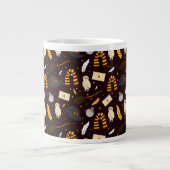 ウィッチ、ウィザード、および魔法パターン ジャンボコーヒーマグカップ (正面)