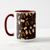 ウィッチ、ウィザード、および魔法パターン マグカップ (左)