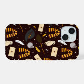 ウィッチ、ウィザード、および魔法パターン iPhone 15ケース (裏面横)