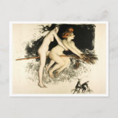 ウィッチ、ジャン・ヴェーバー、ハロウィーン、男性と女性 ポストカード (正面)