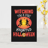 ウィッチ ハッピー ハロウィン カード (黄色い花)