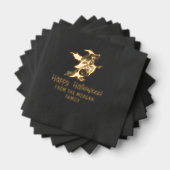 ウィッチ&パンプキンシルエットハッピーハローウィン名 箔ナプキン (インサイチュ (積み重ね))