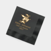 ウィッチ&パンプキンシルエットハッピーハローウィン名 箔ナプキン (左)