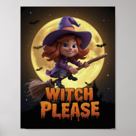 ウィッチ プリーズ - かわいいハロウィンポスター ポスター