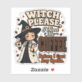 ウィッチ・プリーズ・コーヒー・ビフォア・スペルズ 楽しいハロウィン シール