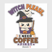 ウィッチ プリーズ 私はまずコーヒーを Funny Halloween シール (シート)