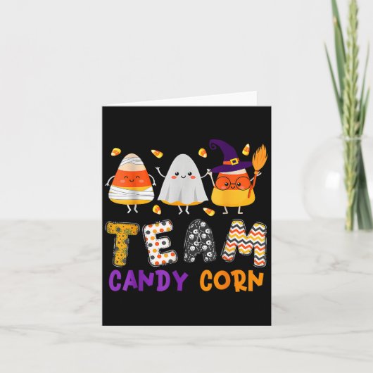 ウィッチ ママ 幽霊 ハロウィン お菓子 キャンディコーン チーム カード (正面)