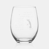 ウィッティカムバックワイン引用文ブラックキャット ステムなしワイングラス (裏面)